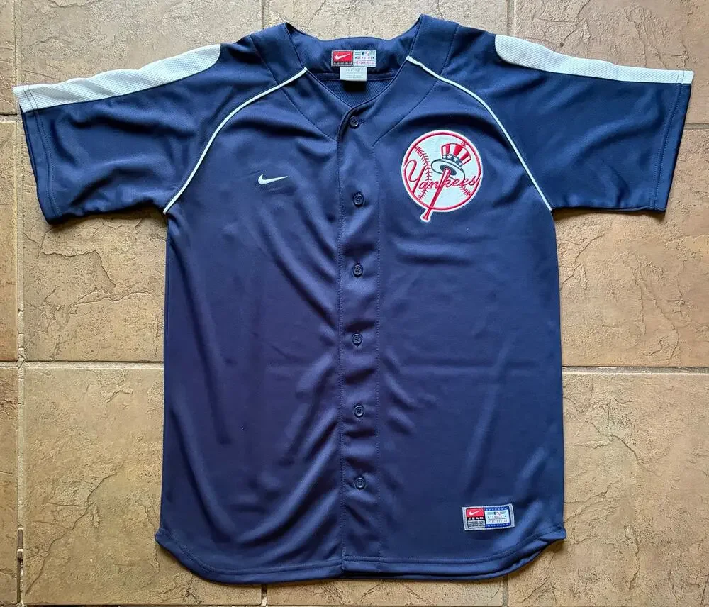 Nike Team MLB New York Yankees Youth Baseball Jersey Button Front Size L 16/18